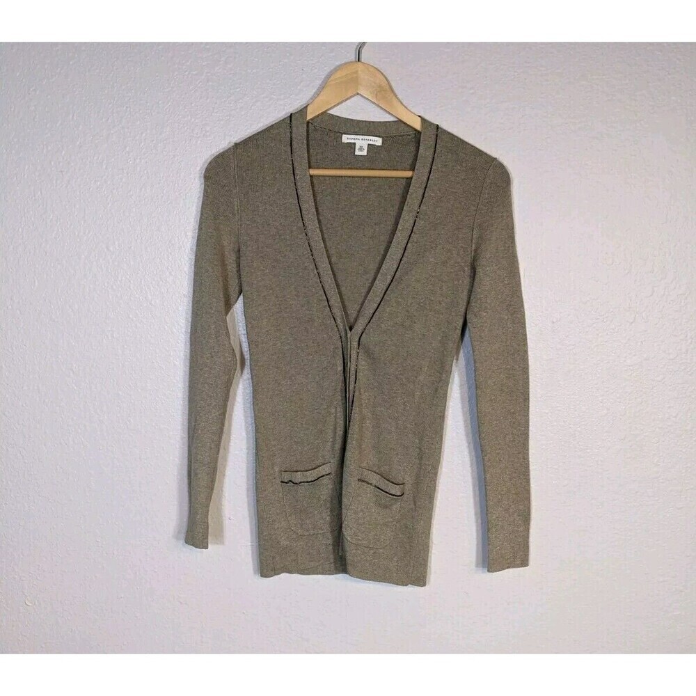 Banana Republic Taupe Cardigan Sweater XS Pima Cotton